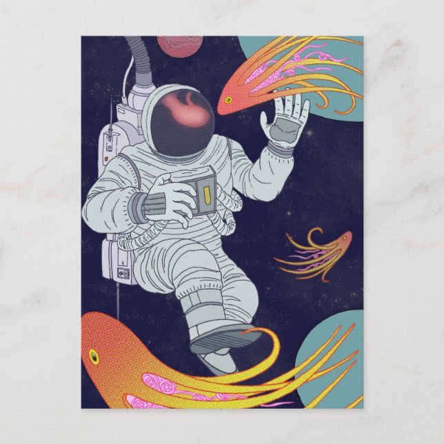 Kosmonaut Postkarte (Vorderseite)