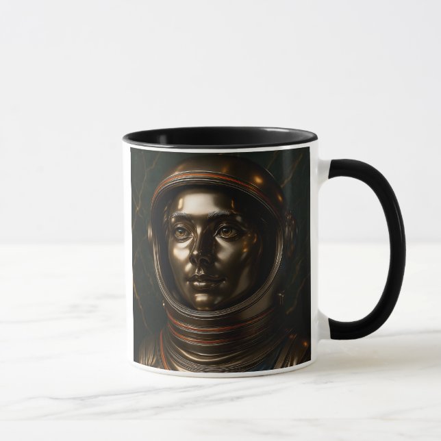 Kosmonaute Frau 3D Bronze Tasse (Rechts)