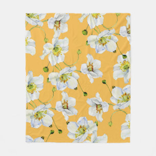 Kosmos, Aquarell, nahtlos, Blumenmuster. Fleecedecke