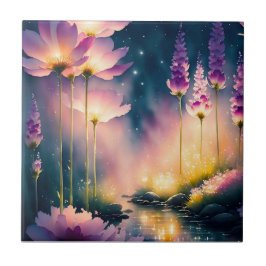 Kosmos blüht Kunstwerk Fliese