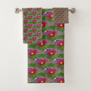 Kosmos Blume Naturmuster Badhandtuch Set