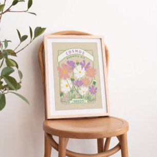 Kosmos-Blume Saatpackmittel Poster