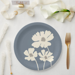 Kosmos-Blume Silhouetten Moderne Blumenmauer Pappteller