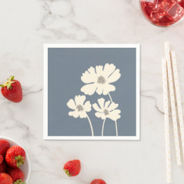 Kosmos-Blume Silhouetten Moderne Blumenmauer Serviette