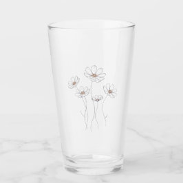 Kosmos-Blumendesign - Minimalistische feine Linie Glas