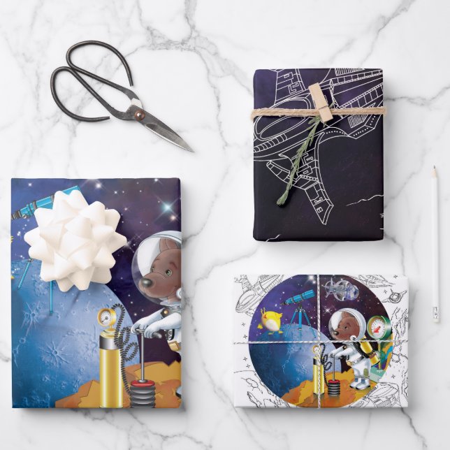 Kosmos Geschenkpapier Set (Vorderseite)