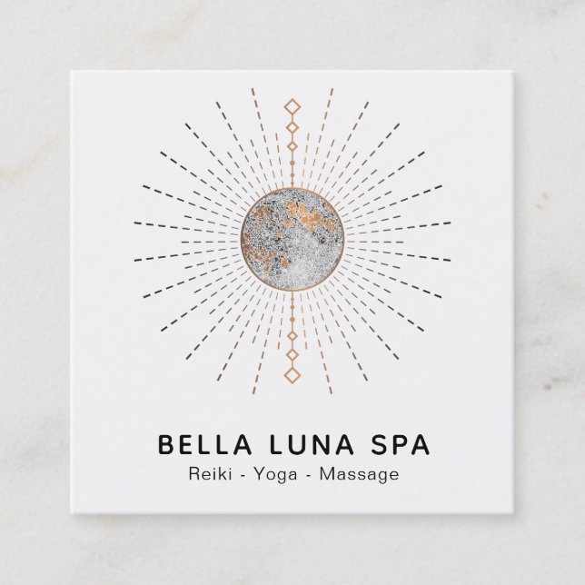 *~* Kosmos-Mondenergie Rays MondShaman Quadratische Visitenkarte (Vorderseite)