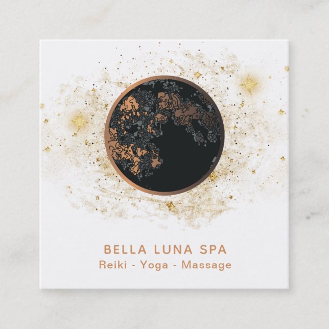 *~* Kosmos Moon Universe Glitzer Stars Shaman Quadratische Visitenkarte (Vorderseite)