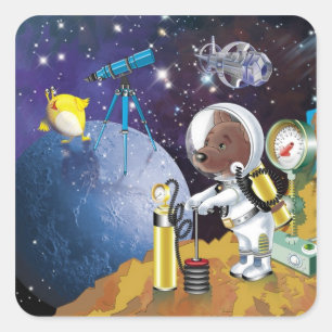 Kosmos Quadratischer Aufkleber