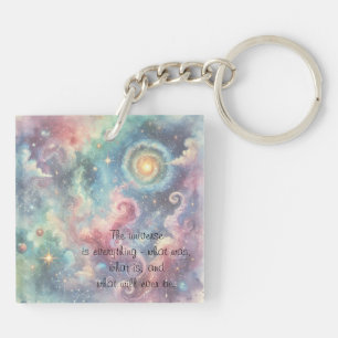 Kosmos und Zitat Schlüsselanhänger