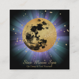 *~* Kosmos Universe Sterne Luna Moon Beams Quadratische Visitenkarte
