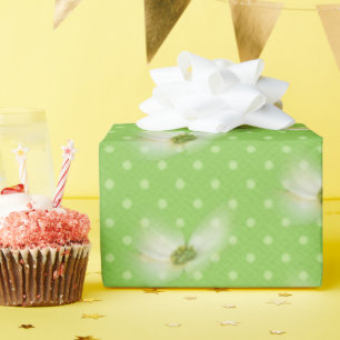 Kosmosblume auf Punkten Geschenkpapier