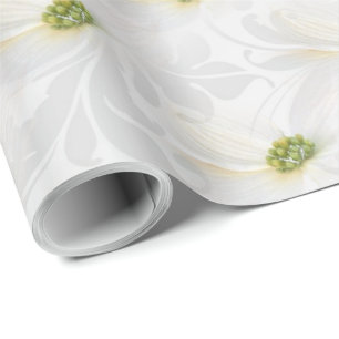 Kosmosblume auf Weiße Hochzeit Eleganz Geschenkpapier
