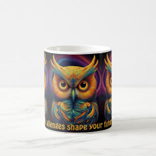 Kosmotischer Weisheitskauz Inspirierende Kaffeetas Kaffeetasse