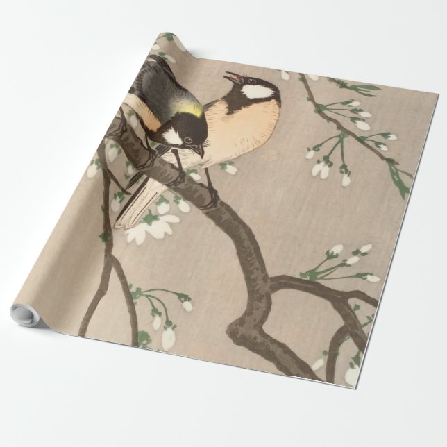 Koson Bird Chickadee Songbird Geschenkpapier (Ungerollt)