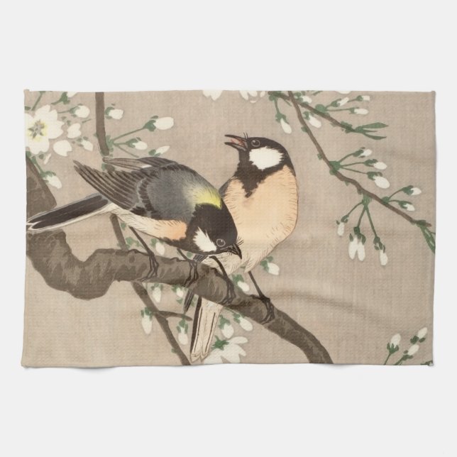 Koson Bird Chickadee Songbird Geschirrtuch (Horizontal)