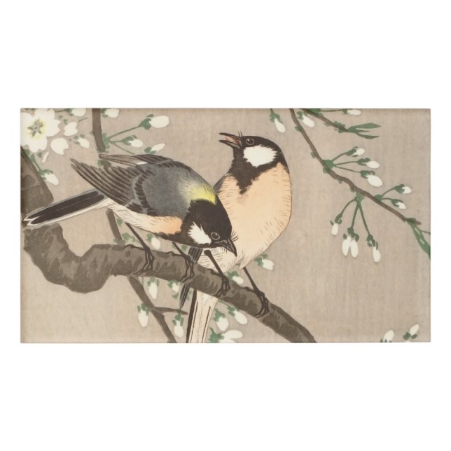 Koson Bird Chickadee Songbird Namenschild (Vorderseite)