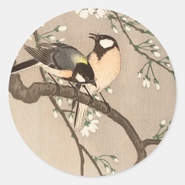Koson Bird Chickadee Songbird Runder Aufkleber (Vorderseite)