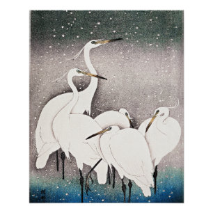 Koson - Eine Gruppe von Egrets Poster