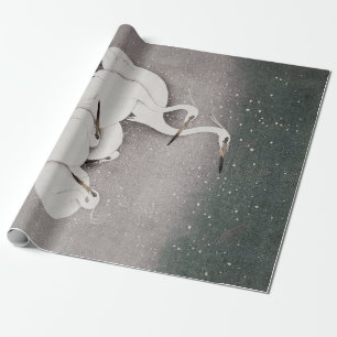 Koson Reiher im Schnee: Vintage-Japan Geschenkpapier