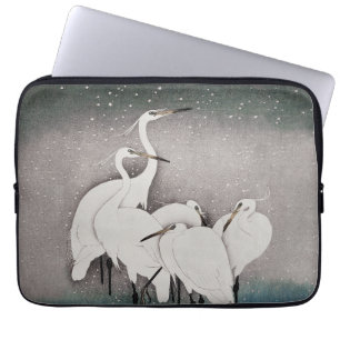 Koson Reiher im Schnee: Vintage-Japan Laptopschutzhülle