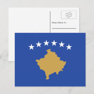 kosovarische Flagge, Flagge des Kosovo Postkarte