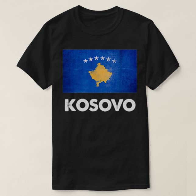 kosovarische Flagge T-Shirt (Design vorne)
