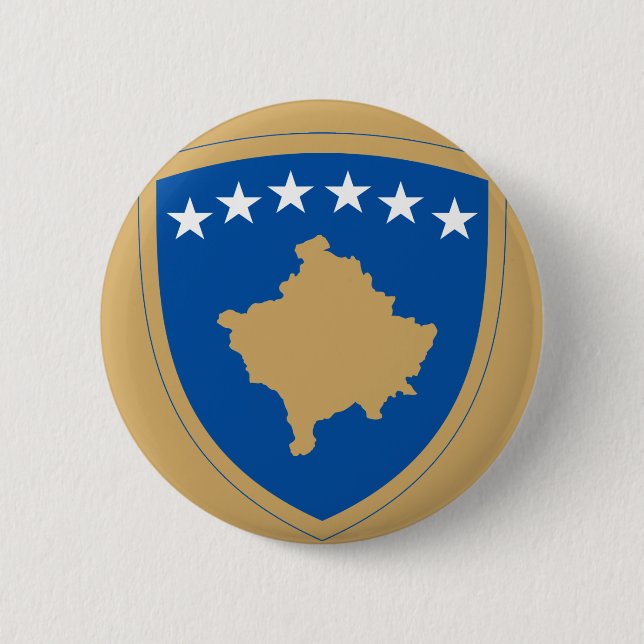Kosovo-Emblem Pinback-Taste Button (Vorderseite)