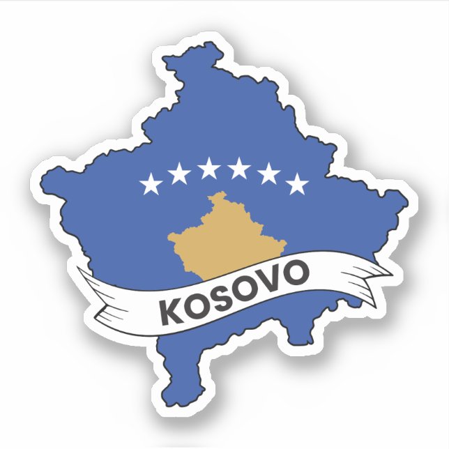 Kosovo-Flag-Karte Aufkleber (Vorderseite)
