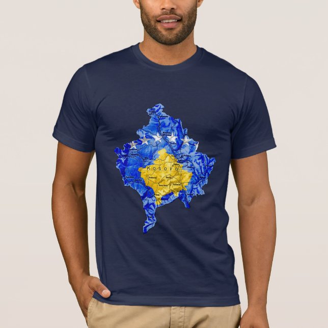 Kosovo Flagcolor Map-T - Shirt (Vorderseite)