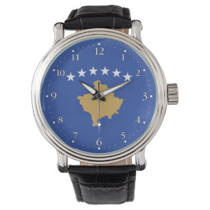 Kosovo-Flagge Armbanduhr