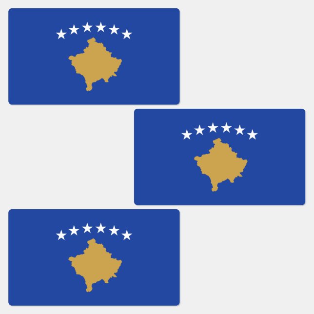 Kosovo-Flagge Etiketten (Gruppe)