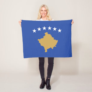 Kosovo-Flagge Fleecedecke
