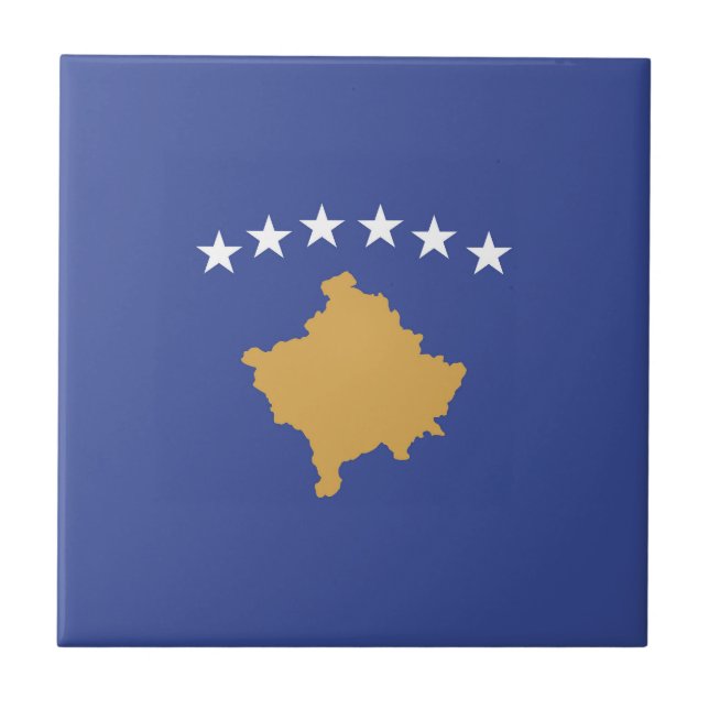 Kosovo-Flagge Fliese (Vorderseite)