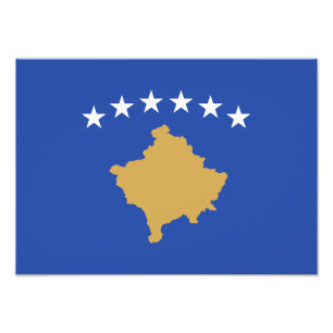 Kosovo-Flagge Fotodruck