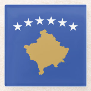 Kosovo-Flagge Glasuntersetzer