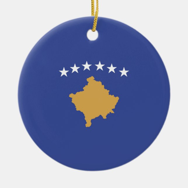 Kosovo-Flagge Keramik Ornament (Vorne)