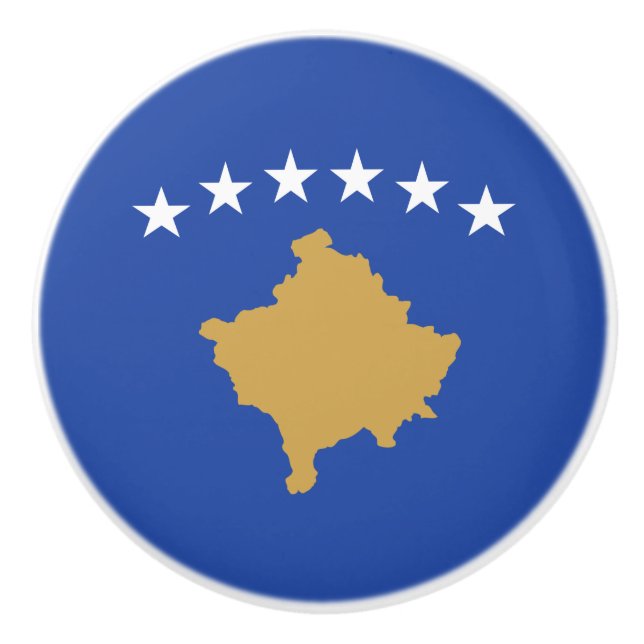 Kosovo-Flagge Keramikknauf (Vorderseite)