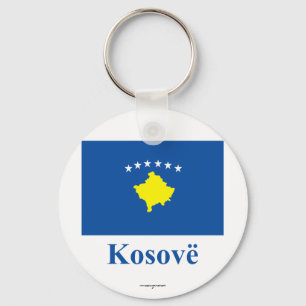 Kosovo-Flagge mit Name in albanischer Sprache Schlüsselanhänger