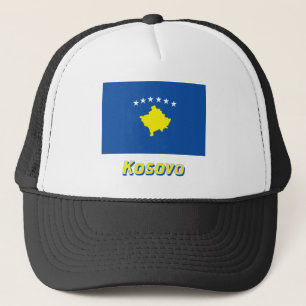 Kosovo-Flagge mit Namen Truckerkappe