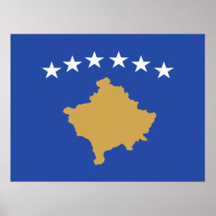 Kosovo-Flagge Poster