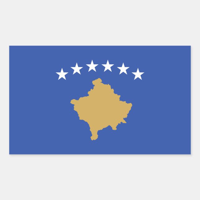 Kosovo-Flagge Rechteckiger Aufkleber (Vorderseite)