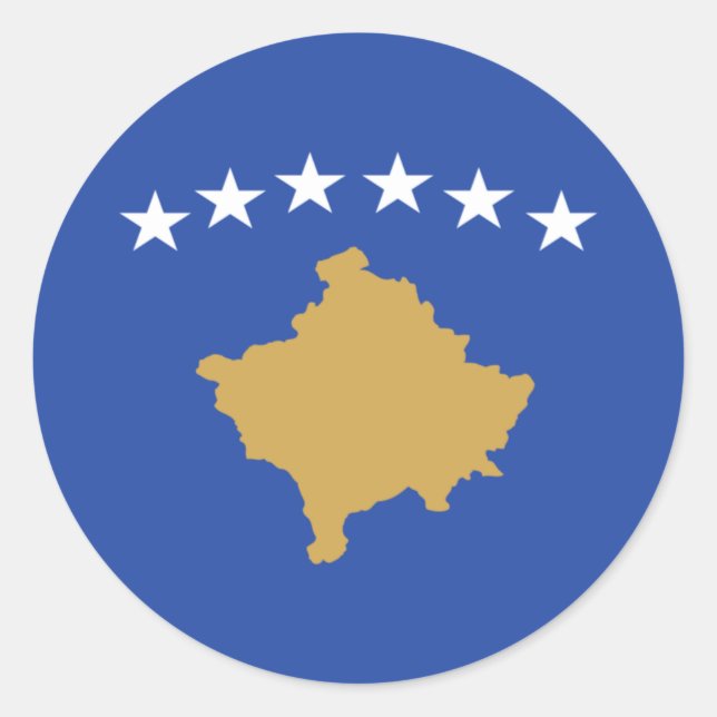 Kosovo-Flagge Runder Aufkleber (Vorderseite)