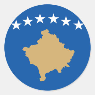 Kosovo-Flagge Runder Aufkleber