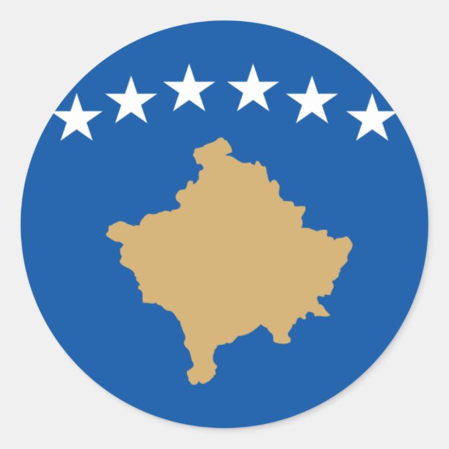 Kosovo-Flagge Runder Aufkleber (Vorderseite)