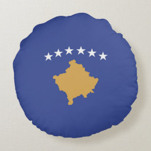Kosovo-Flagge Rundes Kissen