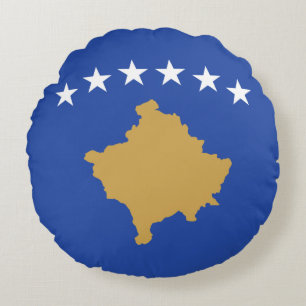 Kosovo-Flagge Rundes Kissen