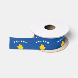 Kosovo-Flagge Satinband