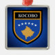 Kosovo-Flagge Silbernes Ornament (Vorne)