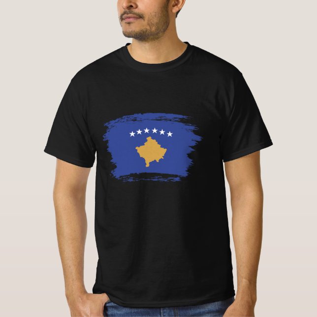 Kosovo-Flagge T-Shirt (Vorderseite)